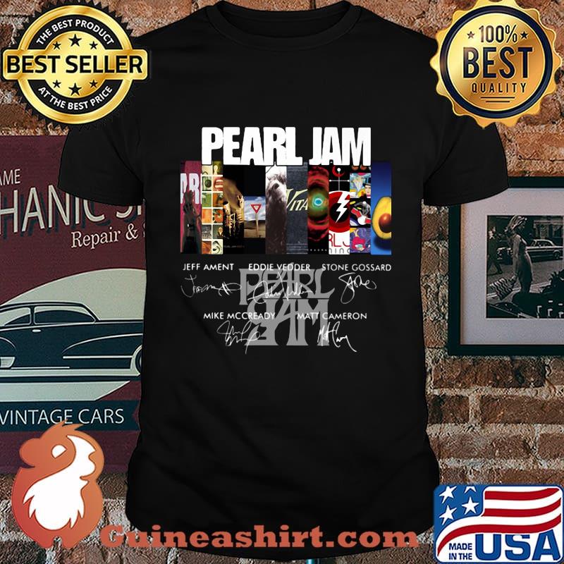 Pearl jam band members signatures shirt