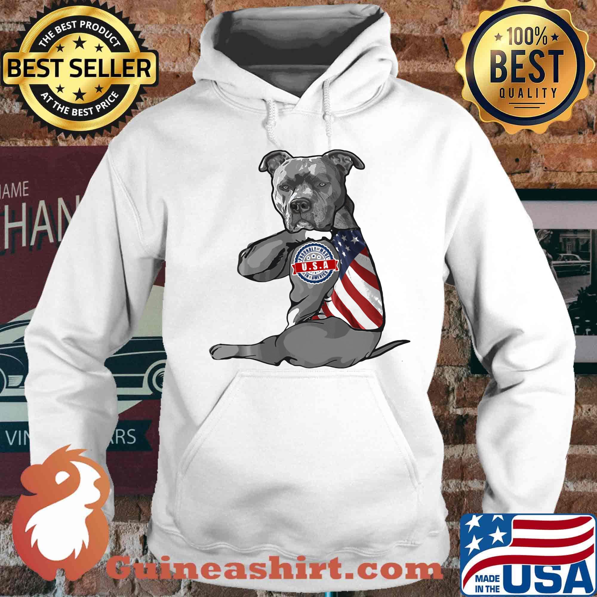 Pitbull tattoos usa 4th of july independence day s Hoodie