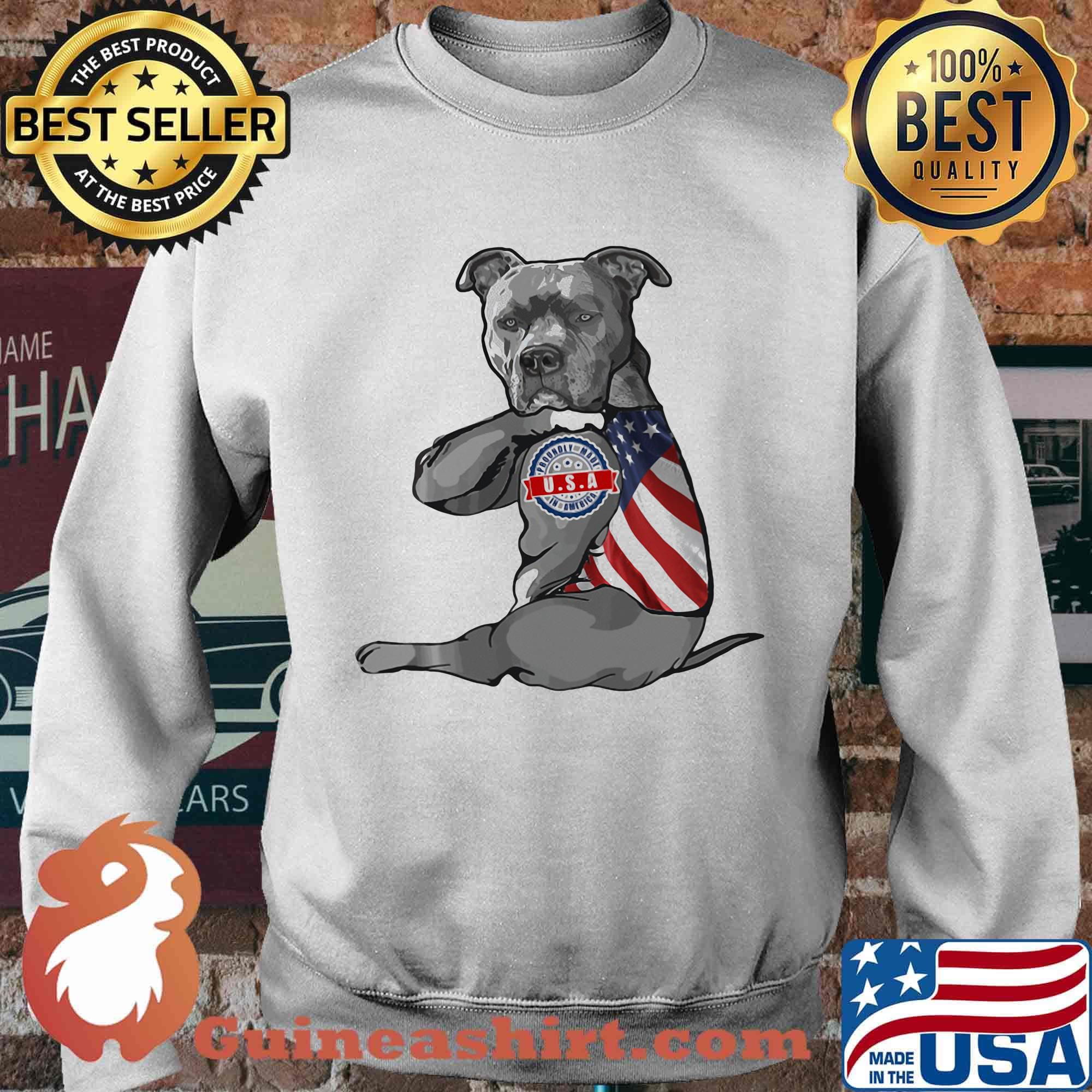 Pitbull tattoos usa 4th of july independence day s Sweater