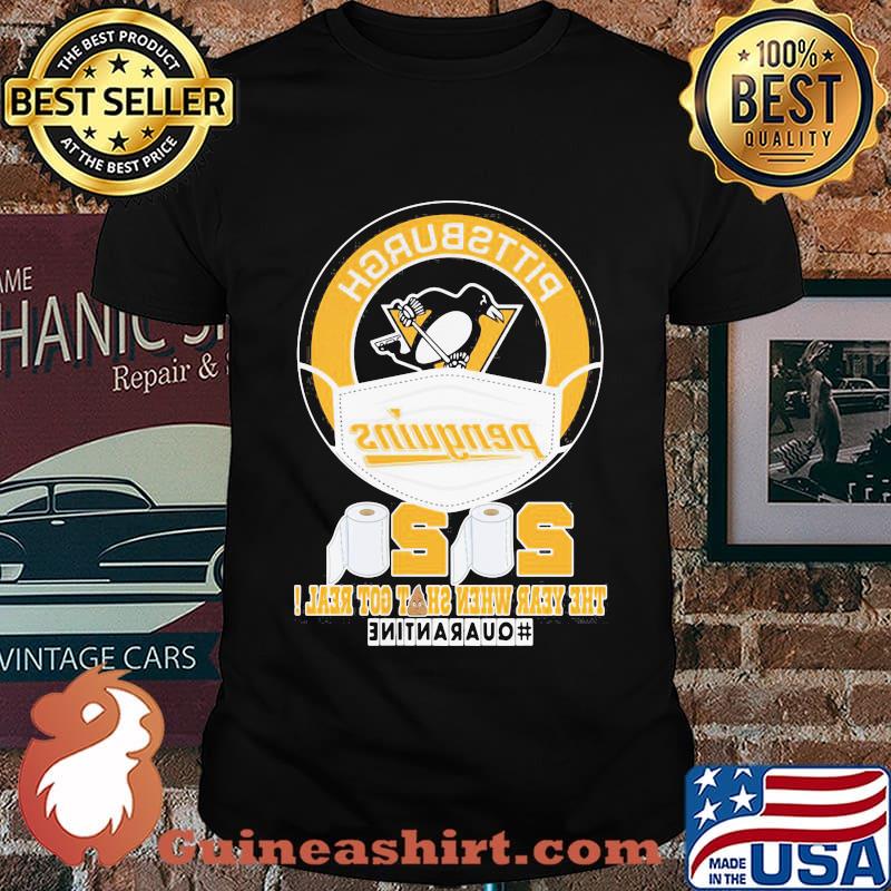 Pittsburgh penguins hockey mask 2020 the year when shit got real quarantine toilet paper shirt