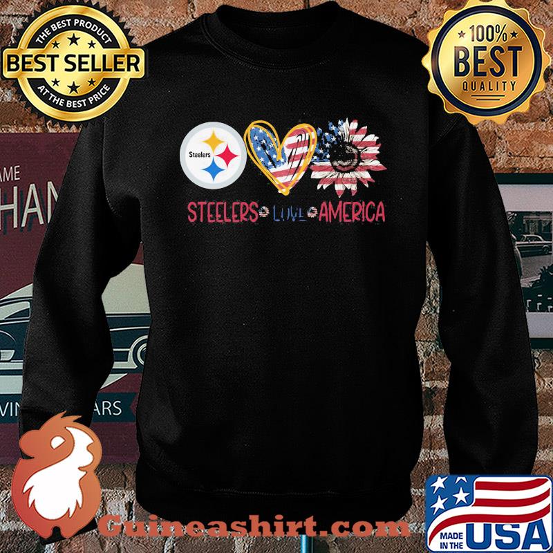 Pittsburgh Steelers love american flag independence day sunflower heart s Sweater