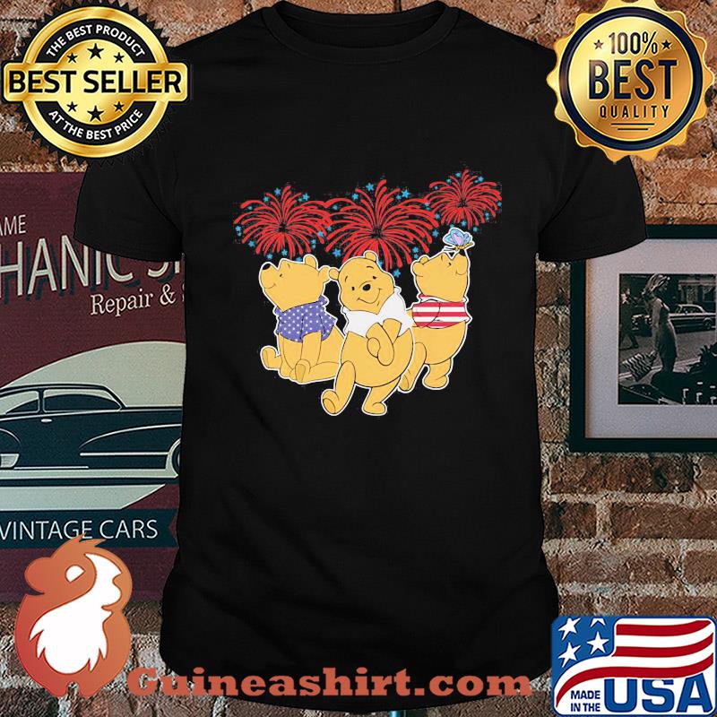 Pooh firework american flag independence day shirt