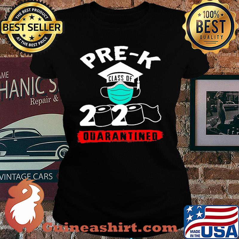 Pre-k grad graduation class of 2020 quarantined toilet paper mask s Ladies tee