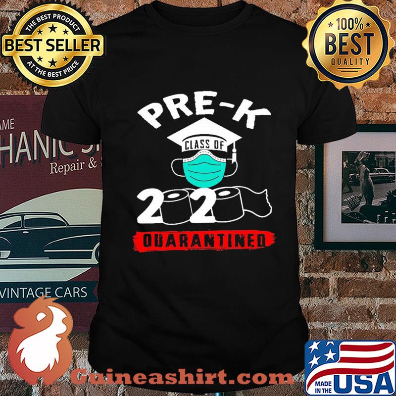 Pre-k grad graduation class of 2020 quarantined toilet paper mask shirt