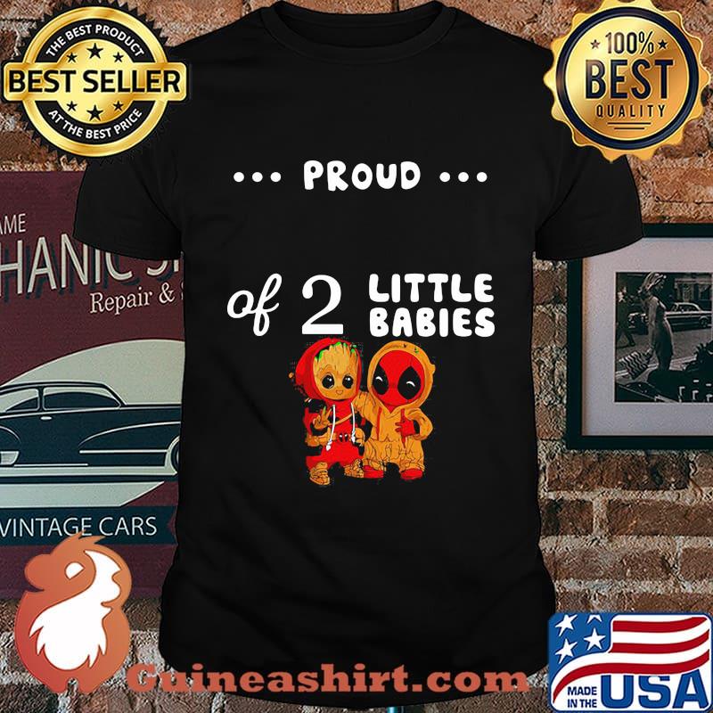 Proud of 2 little babies groot and spider man shirt