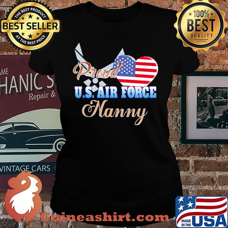 Proud u.s.air force nanny heart american flag independence day s Laides