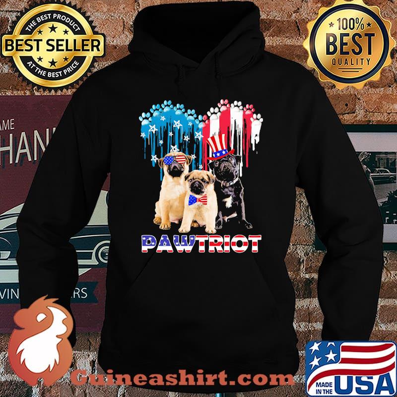 Pug pawtriot heart american flag independence day s Hoodie