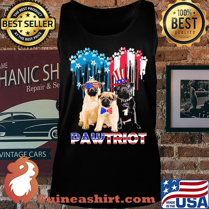 Pug pawtriot heart american flag independence day s Tank top