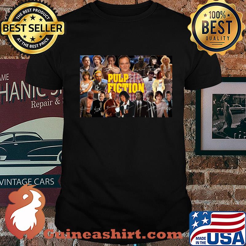 Pulp fiction 1994 movie characters signatures poster shirt