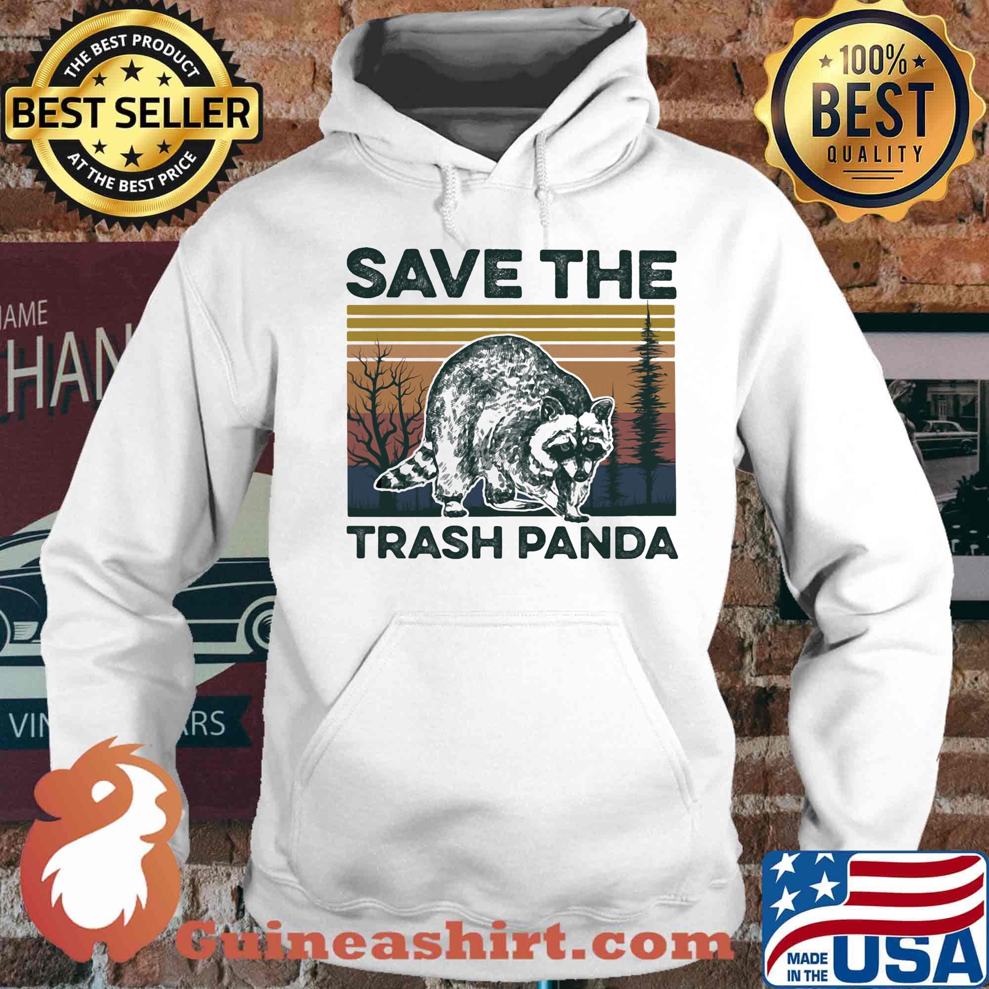 Raccoon save the trash panda vintage retro s Hoodie