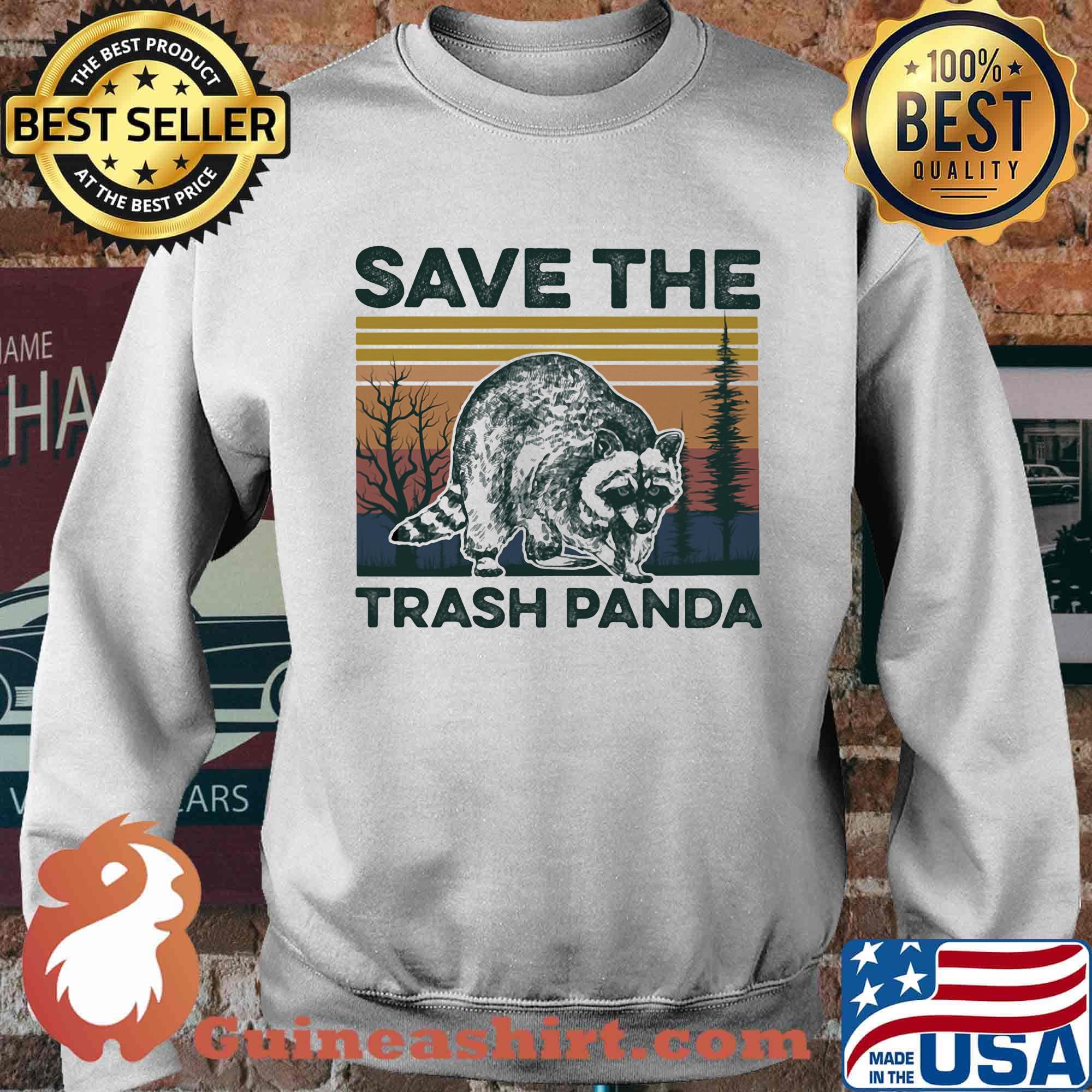 Raccoon save the trash panda vintage retro s Sweater