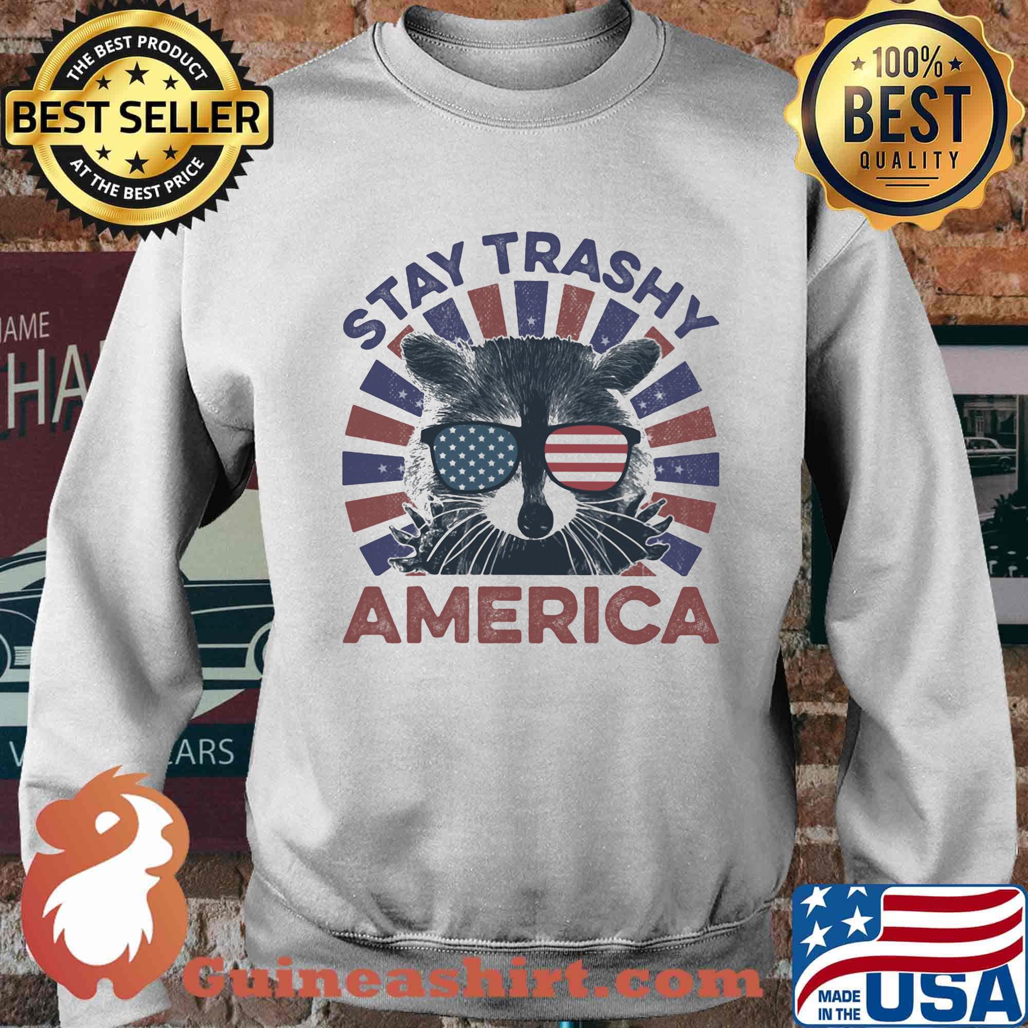 Raccoon stay trashy america flag independence day s Sweater