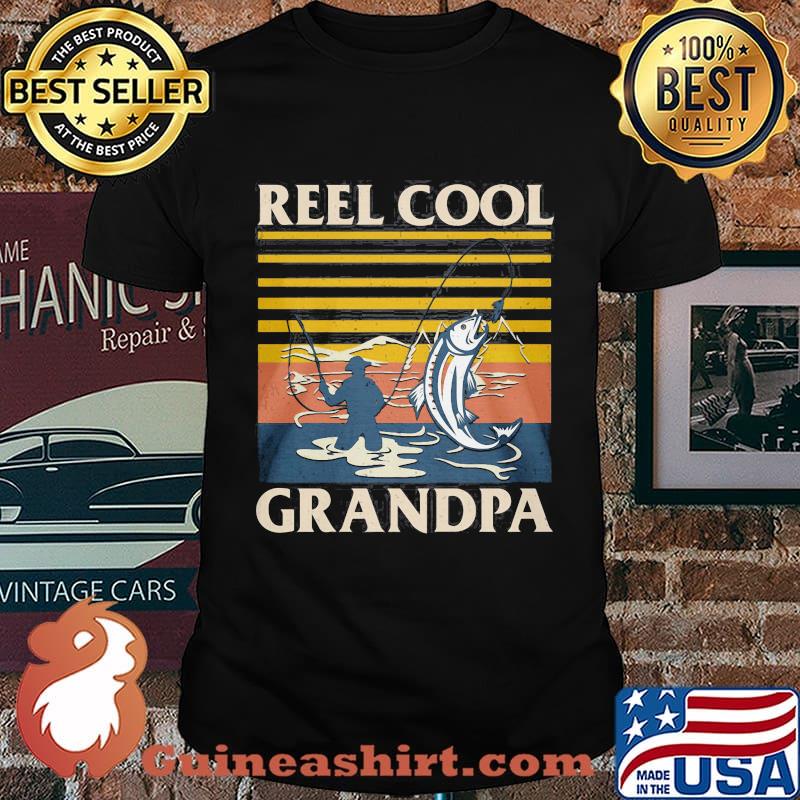 Reel Cool Grandpa Fishing Vintage Retro Shirt