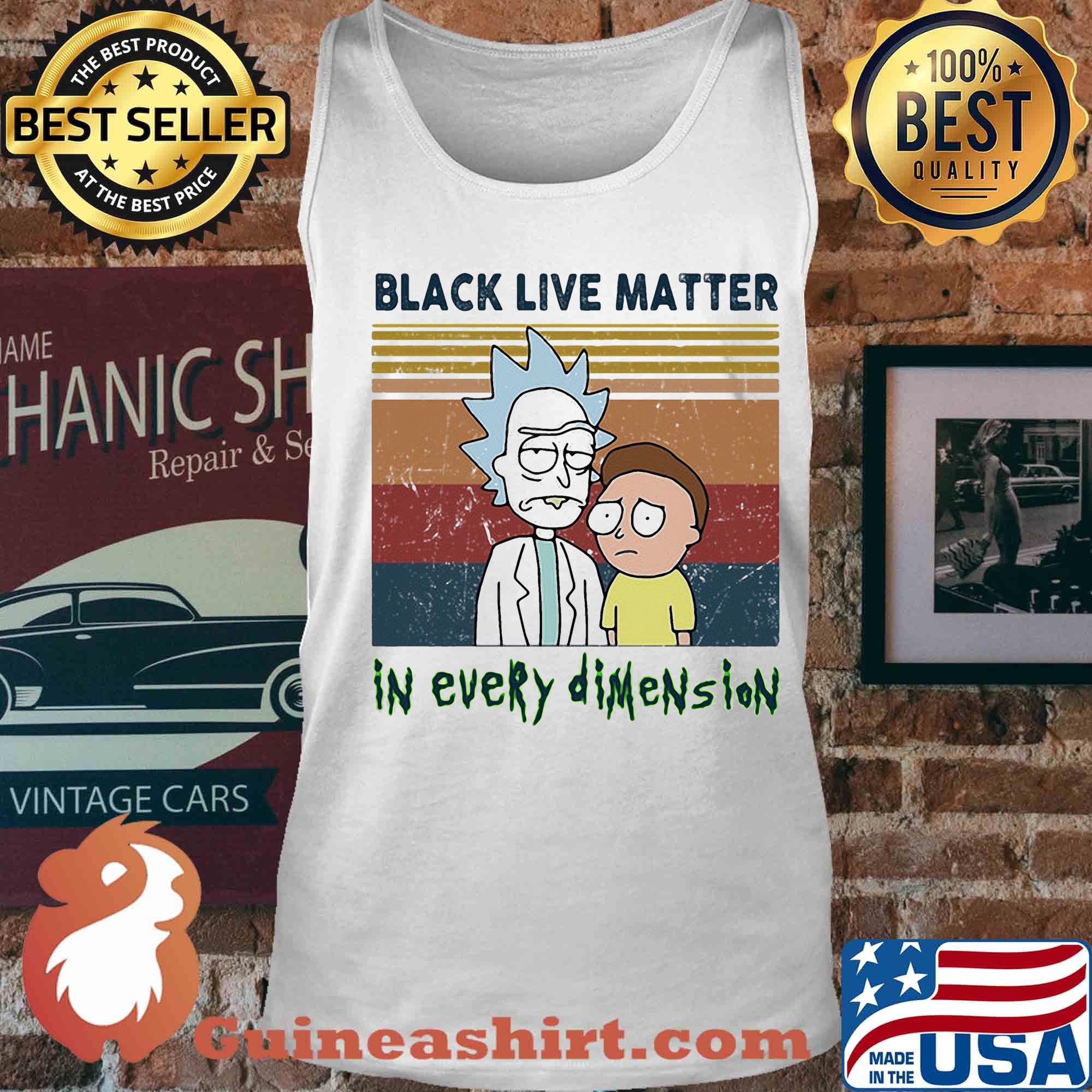 Rick and morty black live matter in every dimension vintage retro s Tank top