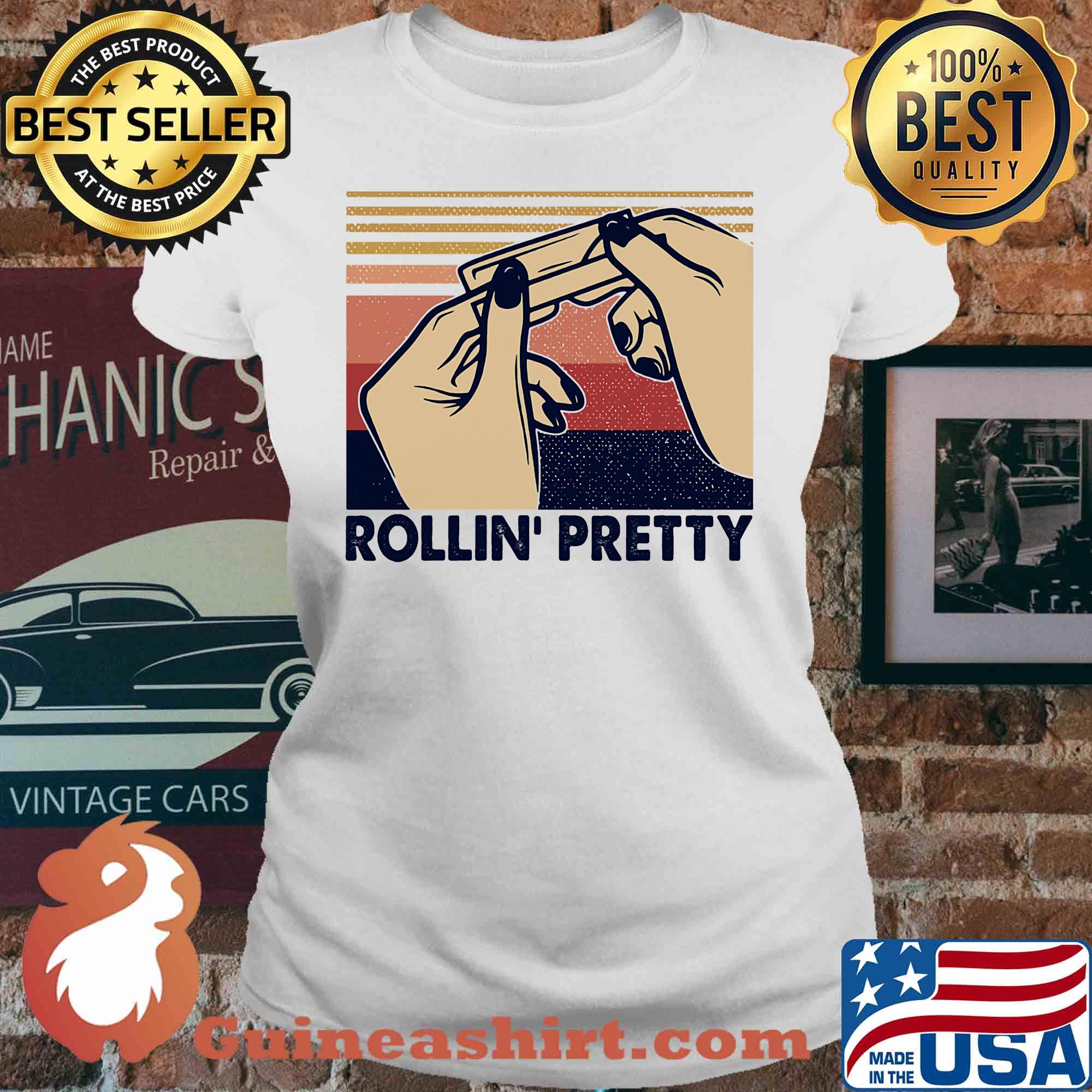 Rolling pretty hands vintage retro s V-neck