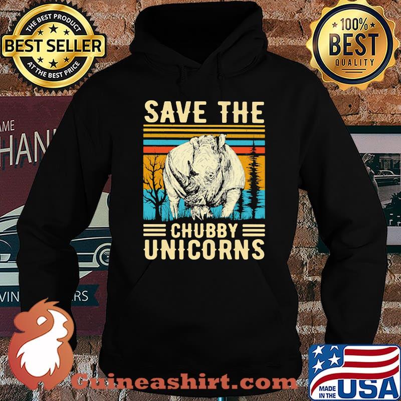 Save the chubby unicorns vintage retro s Hoodie