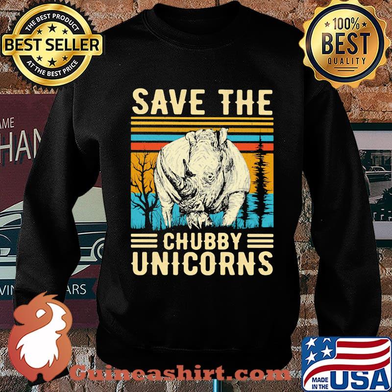 Save the chubby unicorns vintage retro s Sweater