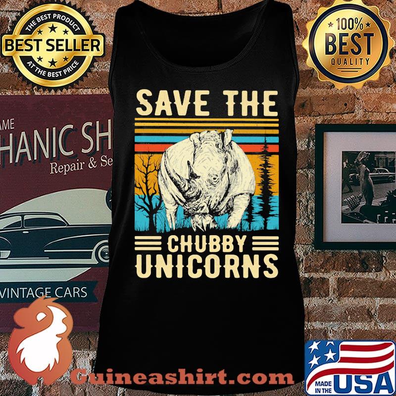 Save the chubby unicorns vintage retro s Tank top