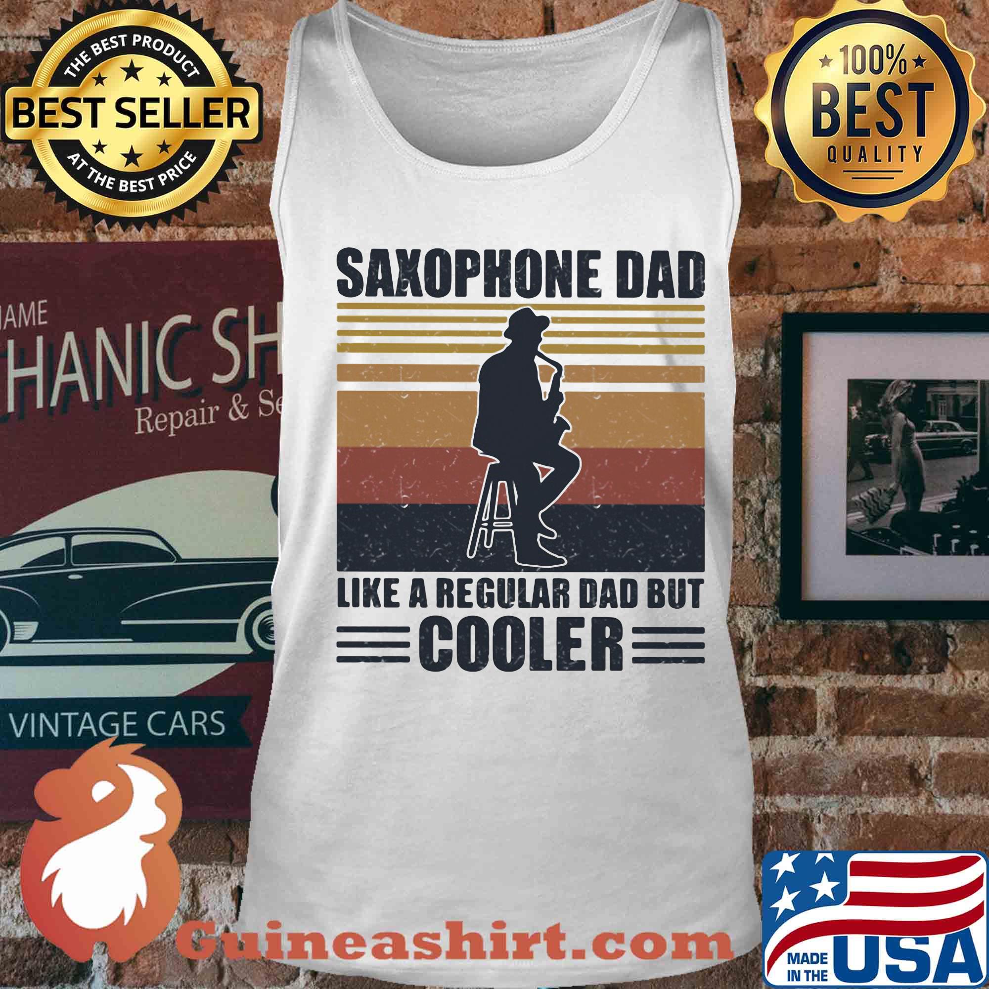 Saxophone dad like a regular dad but cooler vintage retro s Tank top