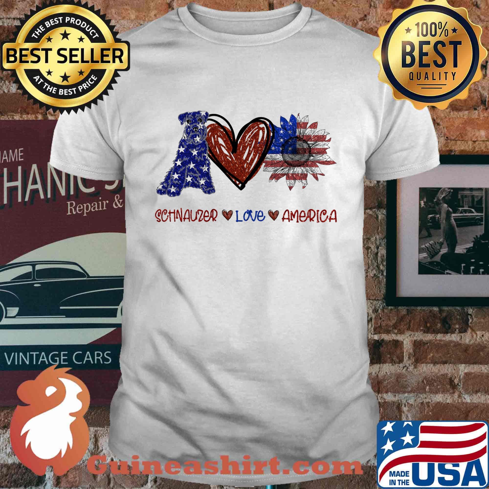 Schnauzer love america 4th of july independence day shirt