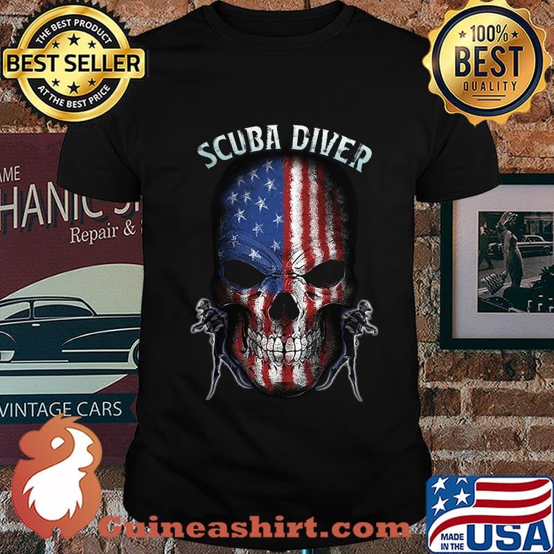 Scuba Diver American Flag Independence Day Skullcap Shirt