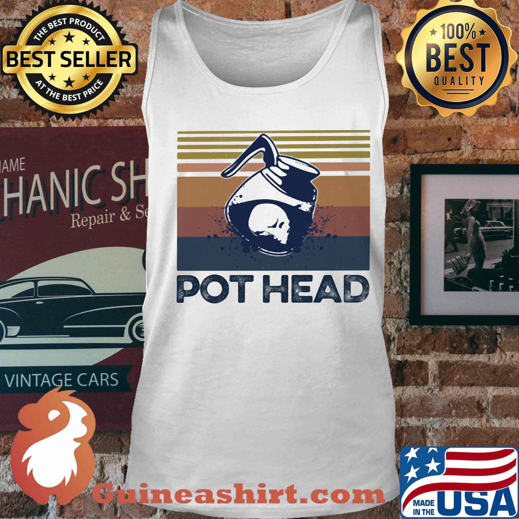 Skull teapot head vintage retro s Tank top