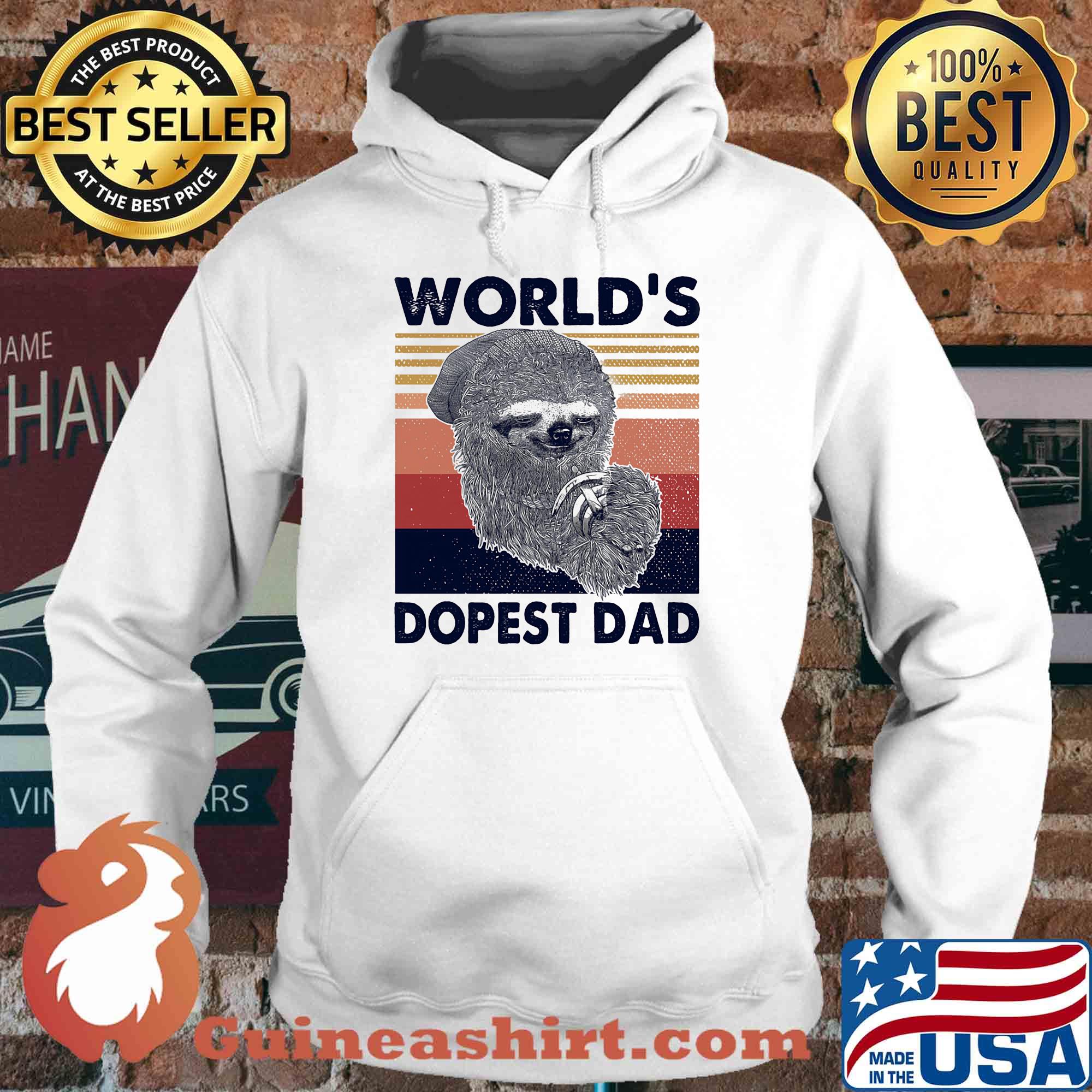 Sloth world's dopest dad happy father's day vintage retro s Hoodie