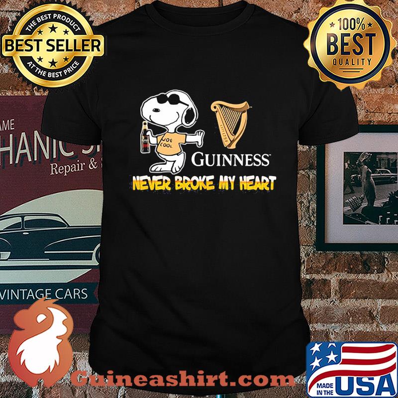 Snoopy guinness beer never broke my heart shirt