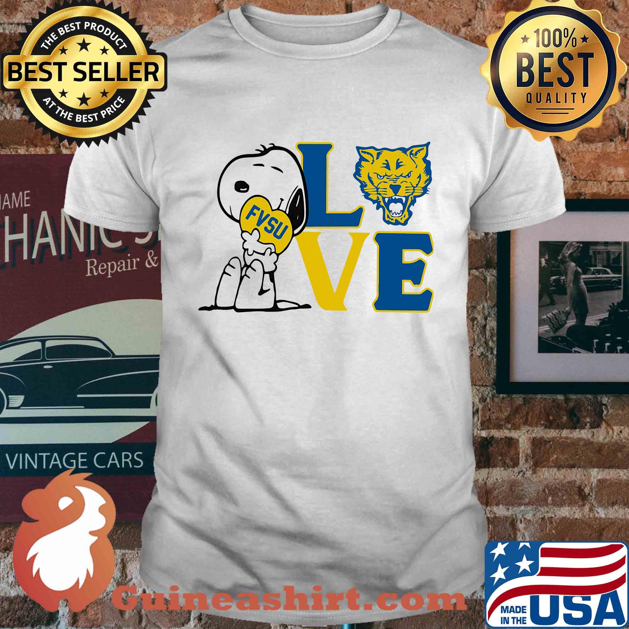 Snoopy love fvsu fort valley state university heart shirt