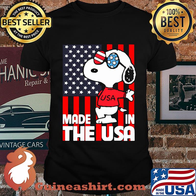 Snoopy made in the usa flag independence day shirt