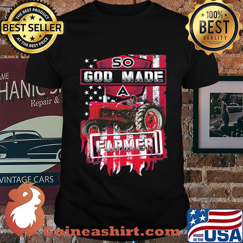 So god made a farmer American flag shirt