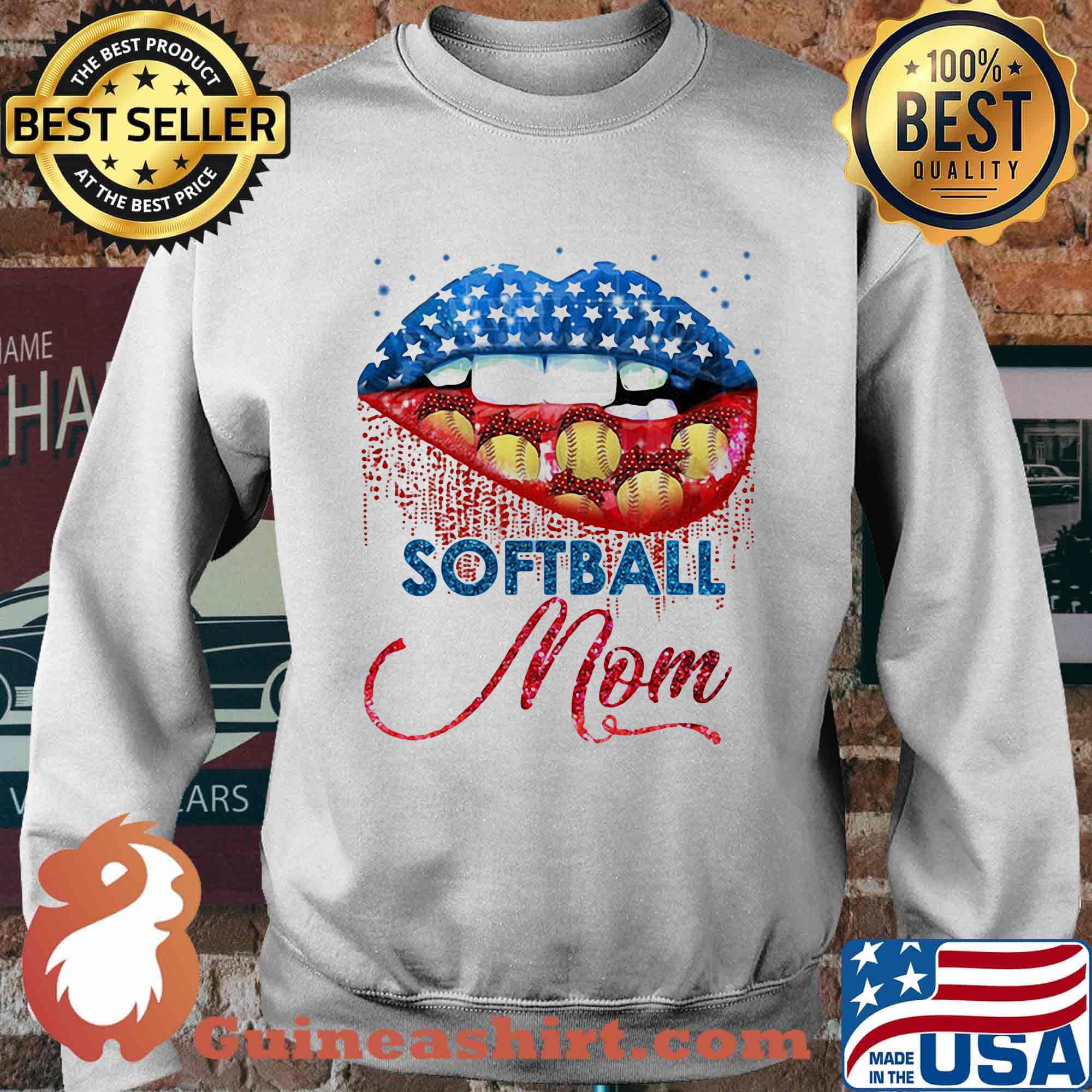 Softball Mom Lips Color Shirt Sweater