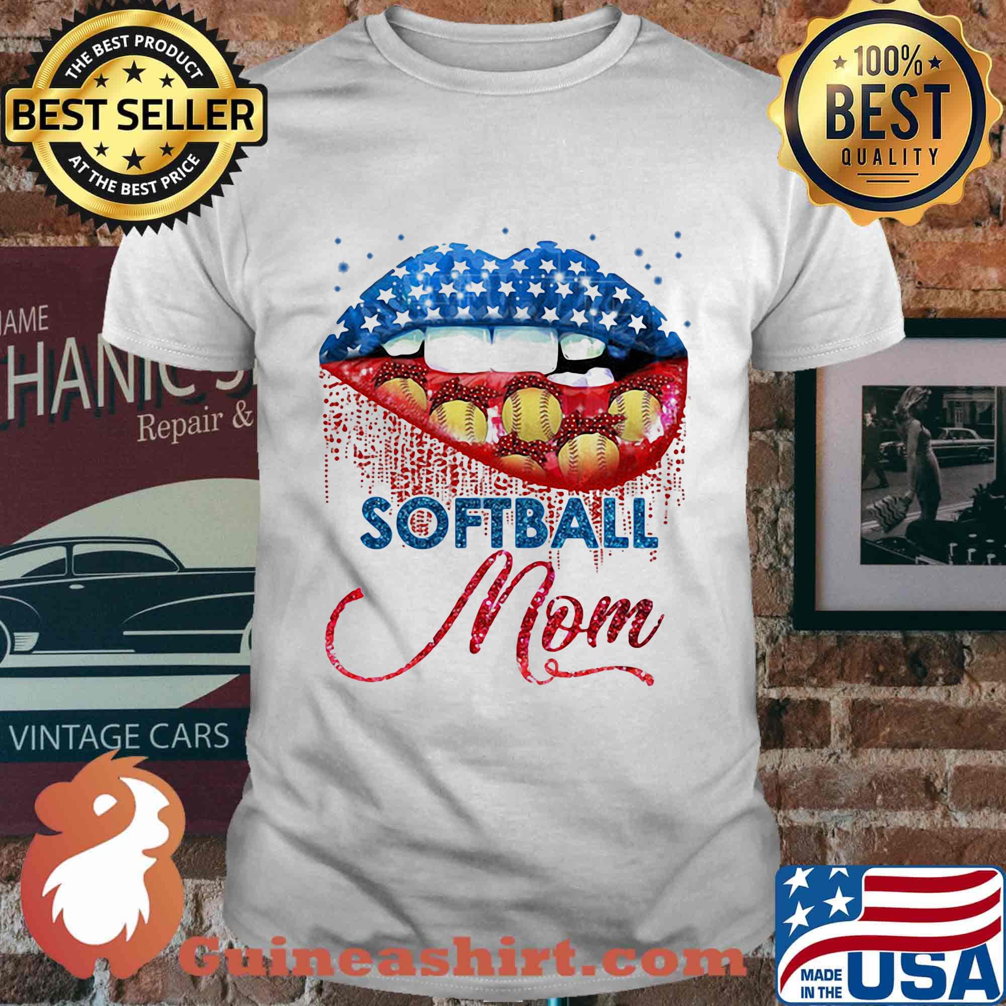 Softball Mom Lips Color Shirt