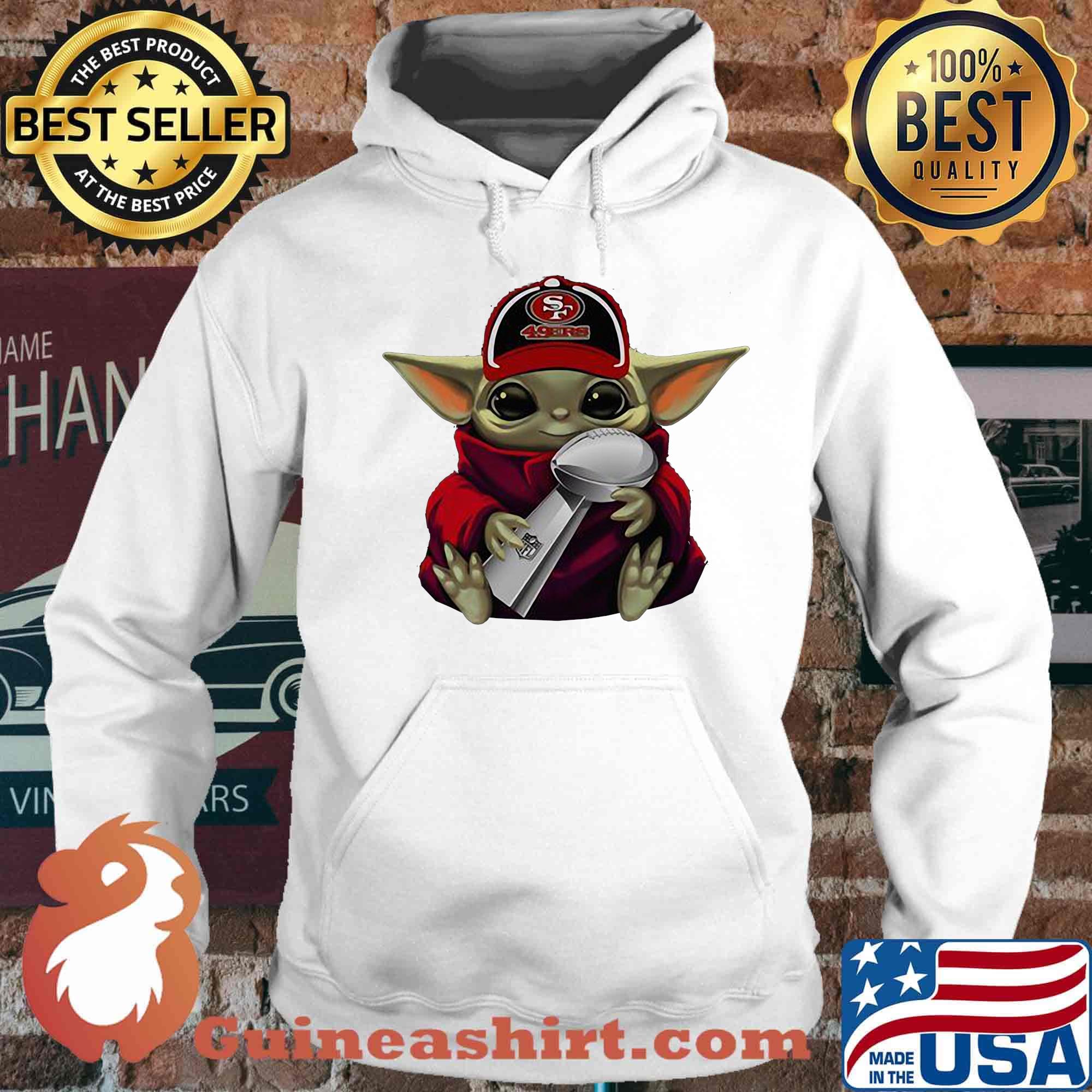 Star wars baby yoda hug san francisco 49ers champions s Hoodie