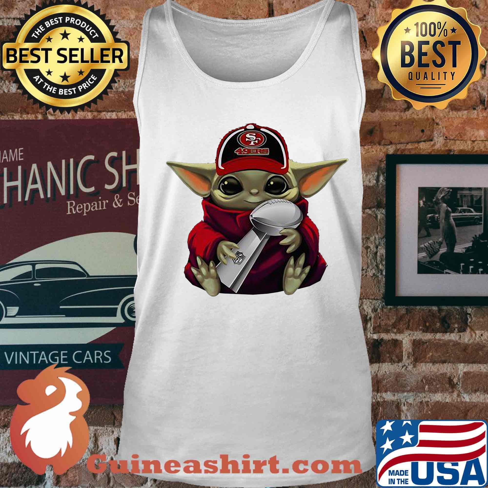 Star wars baby yoda hug san francisco 49ers champions s Tank top