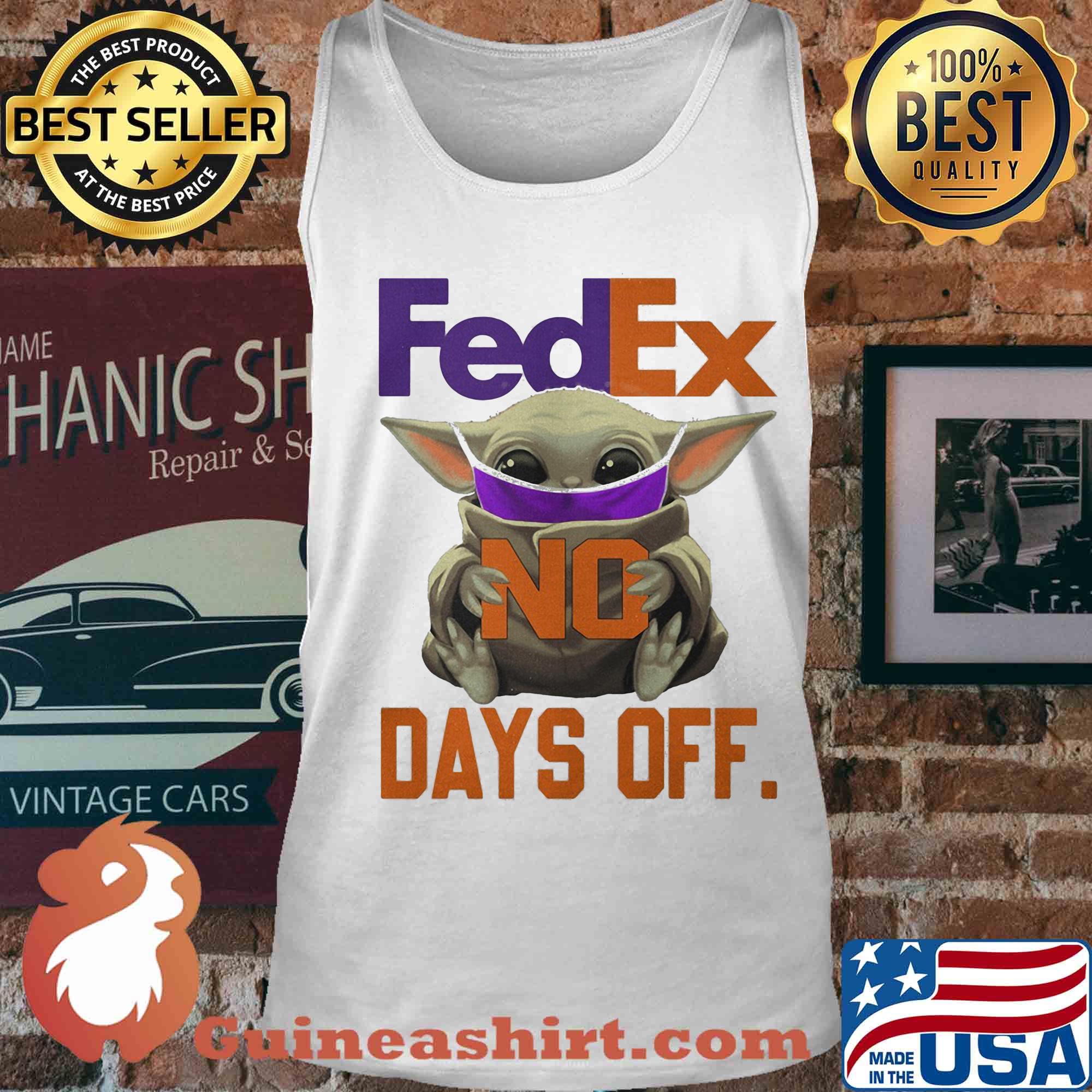 Star wars baby yoda mask fedex no days off s Tank top