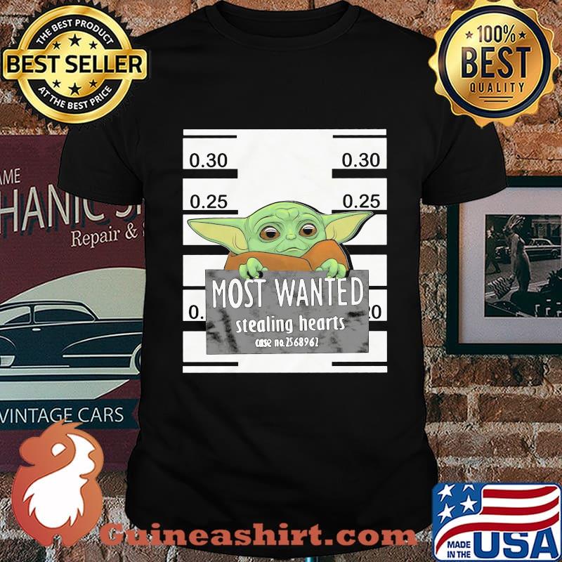 Star wars baby yoda most wanted stealing hearts shirt