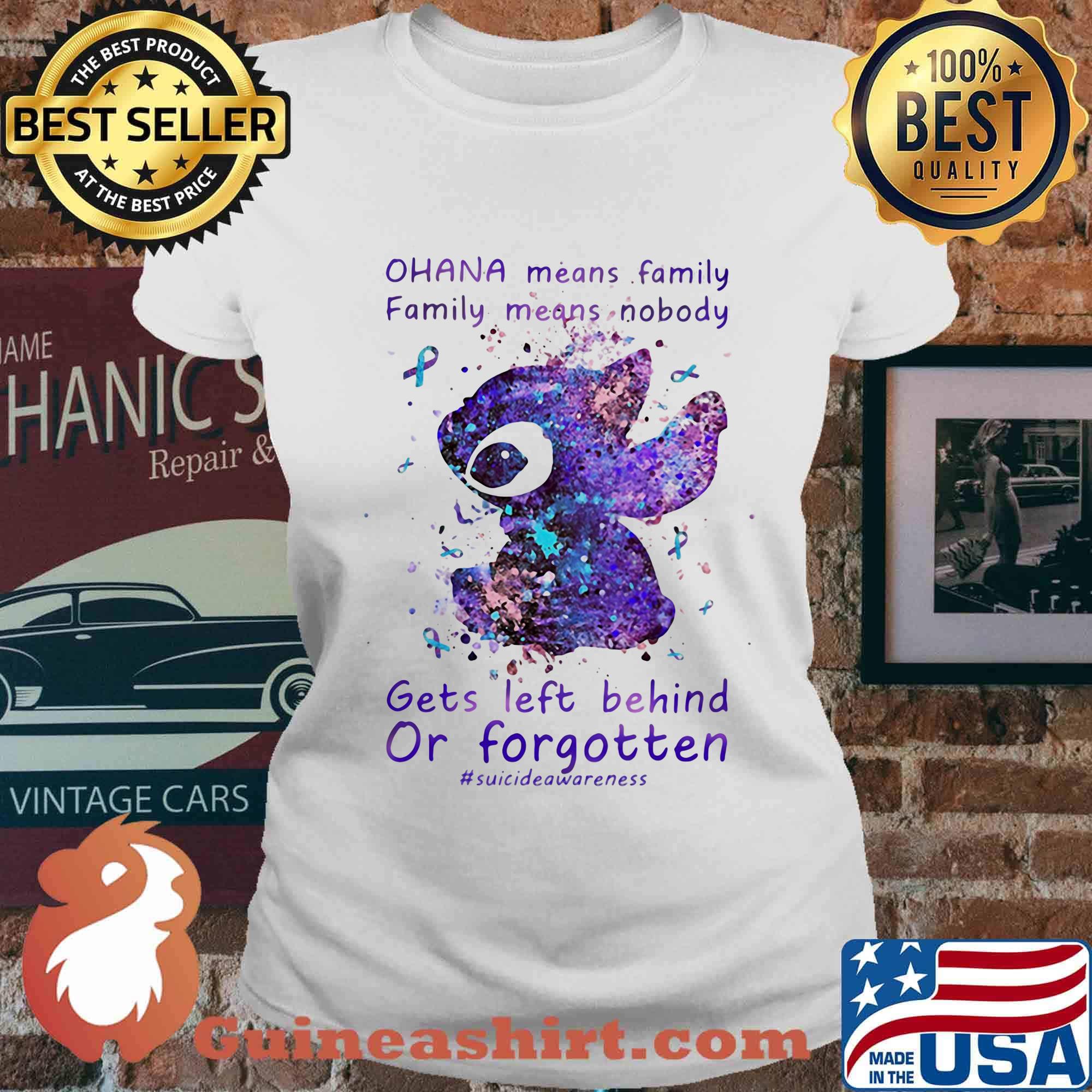 Stitch ohana means family cancer awareness s Ladies tee