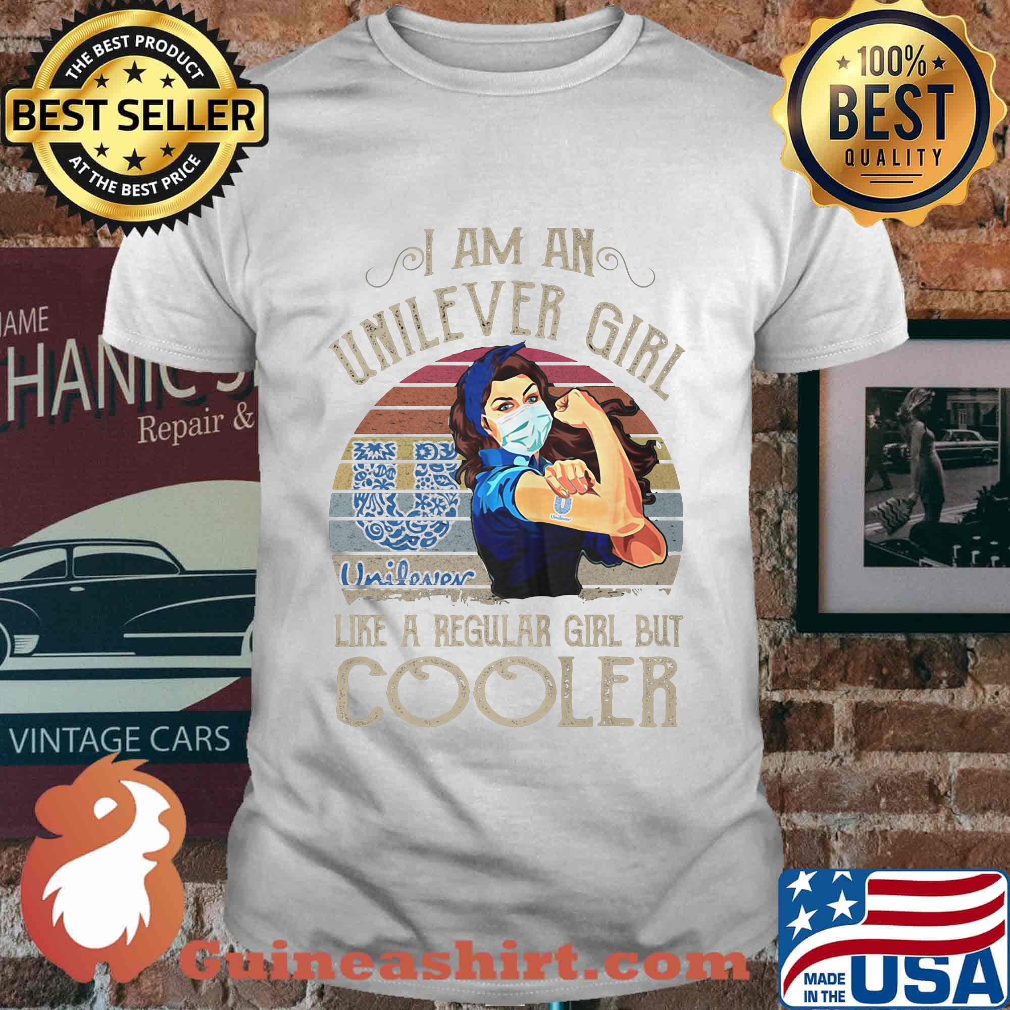 Strong girl mask i am an unilever girl like a regular girl but cooler vintage retro shirt