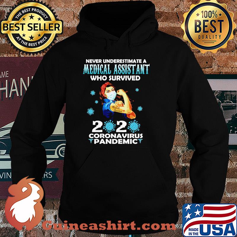 Strong woman mask never underestimate a medical assistant who survived 2020 coronavirus pandemic s Hoodie