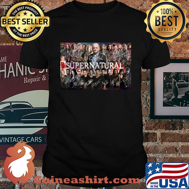 Supernatural movie characters signatures poster shirt