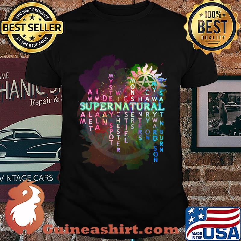 Supernatural sam amulet impala dean mystery spot winchester castiel monsters huters carry on my wayward son salt burn shirt