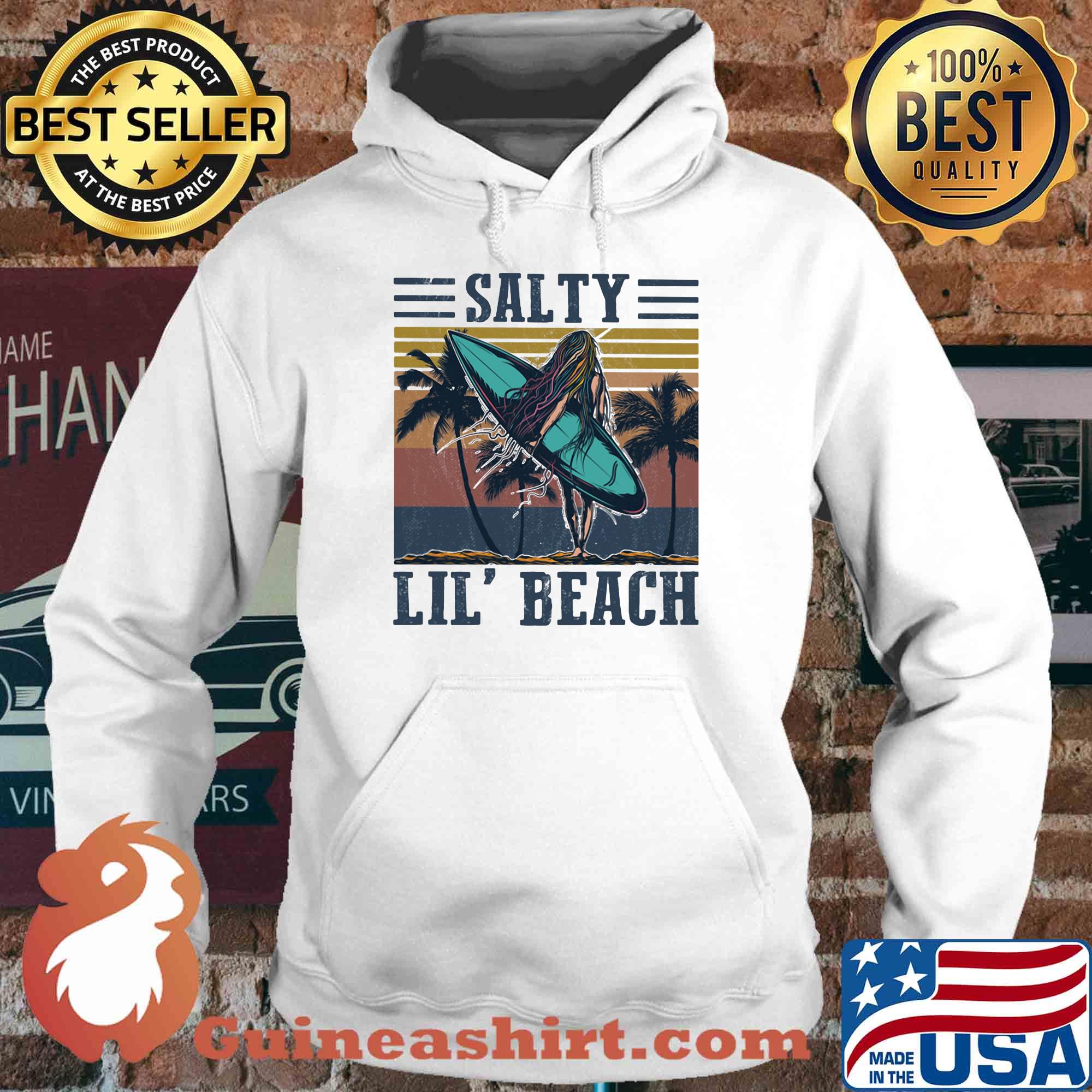 Surfing salty lil' beach vintage retro s Hoodie