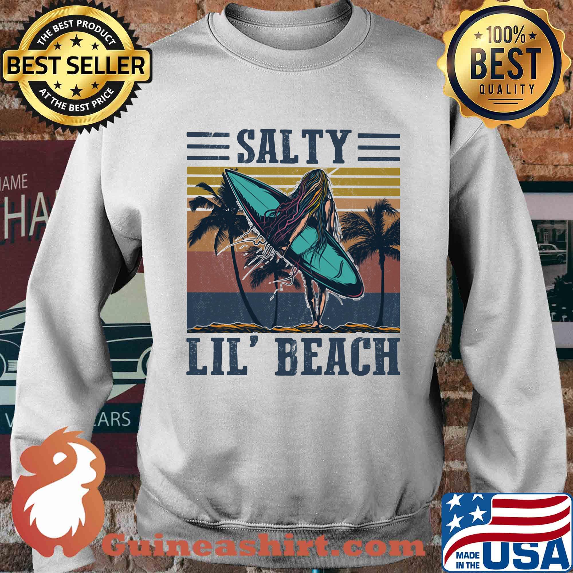 Surfing salty lil' beach vintage retro s Sweater
