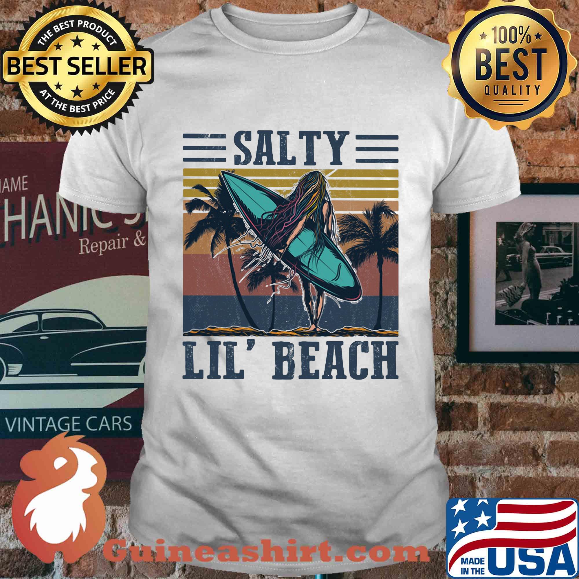 Surfing salty lil' beach vintage retro shirt