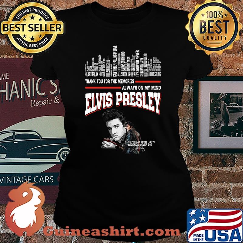 Thank you for the memories always on my mind elvis presley black s Laides tee