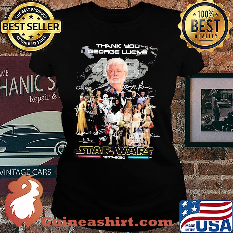Thank you george lucas star wars 1977 2020 characters signatures s Ladies tee