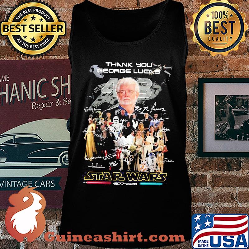 Thank you george lucas star wars 1977 2020 characters signatures s Tank top