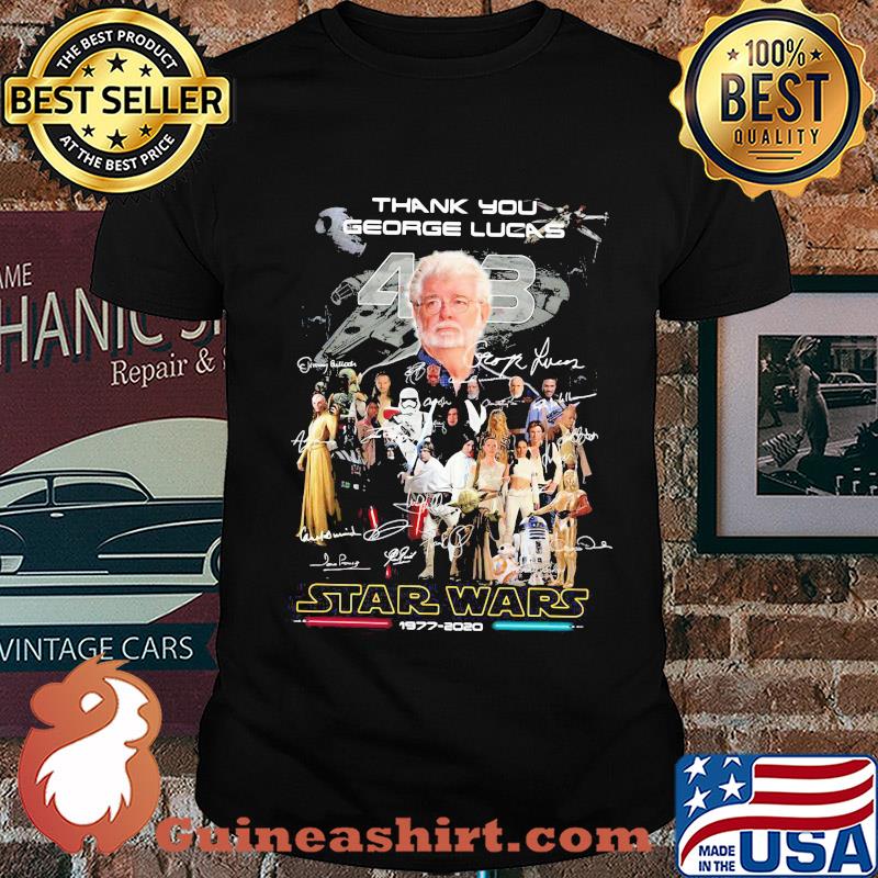 Thank you george lucas star wars 1977 2020 characters signatures shirt