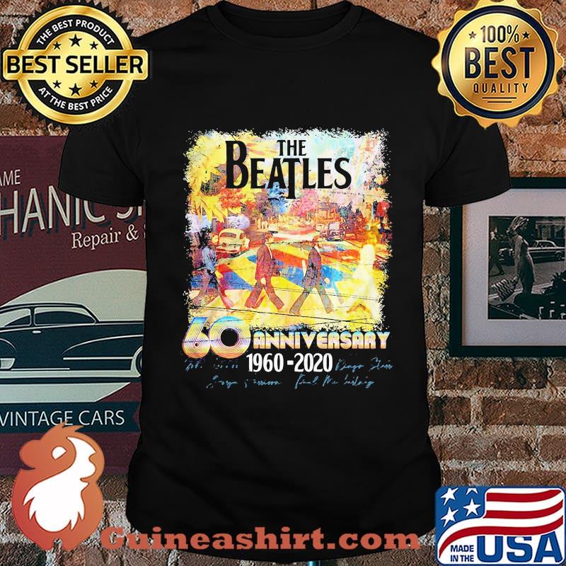 The beatles 60th anniversary 1960 2020 characters signatures art shirt